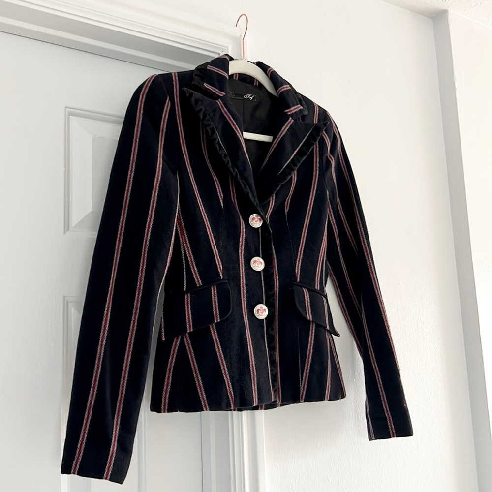 ❤️ ASO Gossip Girl Striped Navy Blazer - Picture 9 of 11